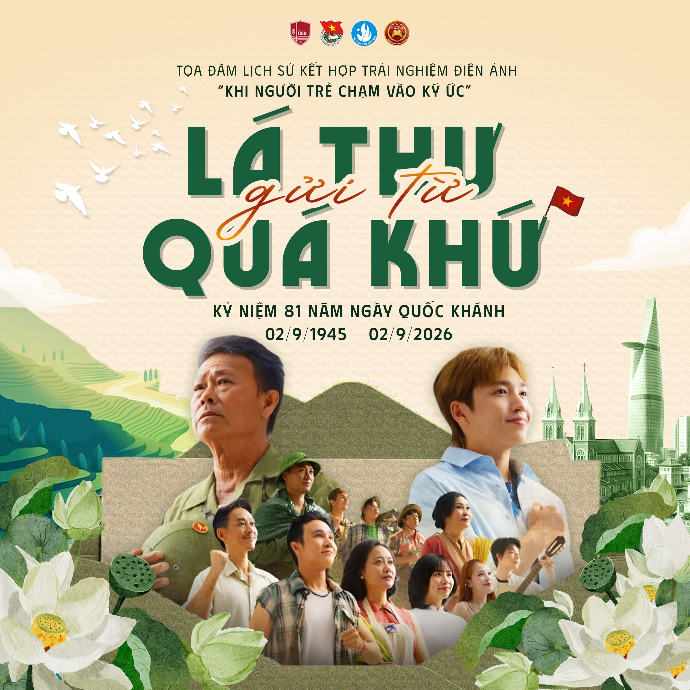 TỌA ĐÀM LỊCH SỬ KẾT HỢP TRẢI NGHIỆM ĐIỆN ẢNH CHỦ ĐỀ: “KHI NGƯỜI TRẺ CHẠM VÀO KÝ ỨC” Kỷ niệm 81 năm ngày Quốc khánh 02/9/1945 - 02/9/2026